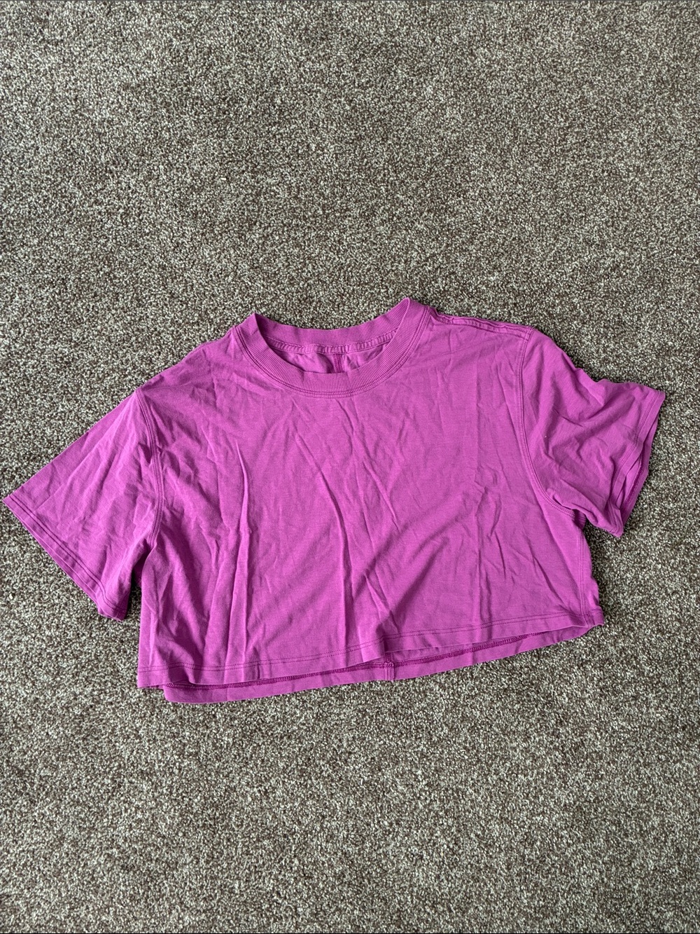 Lululemon All Yours Cropped Tee Fuschia size 6